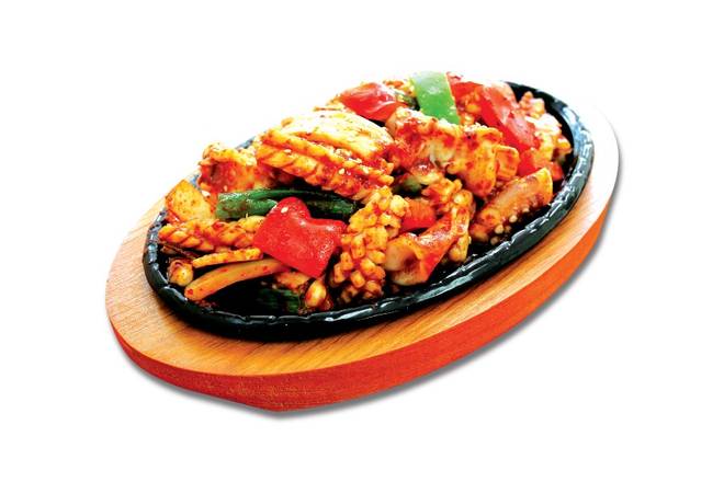 Barbecue Spicy Squid(rice) 铁板辣鱿鱼